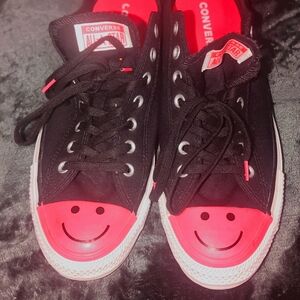 Converse size 11.5 black and pink
